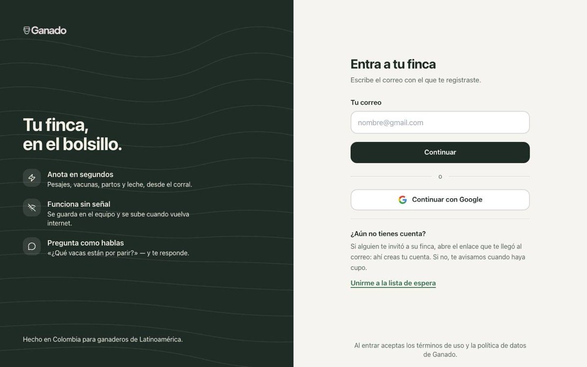 Ganado AI · App — sitio web diseñado por LA BRUTAL