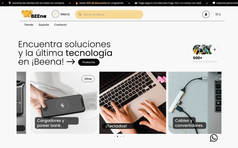 Beena — sitio web diseñado por LA BRUTAL