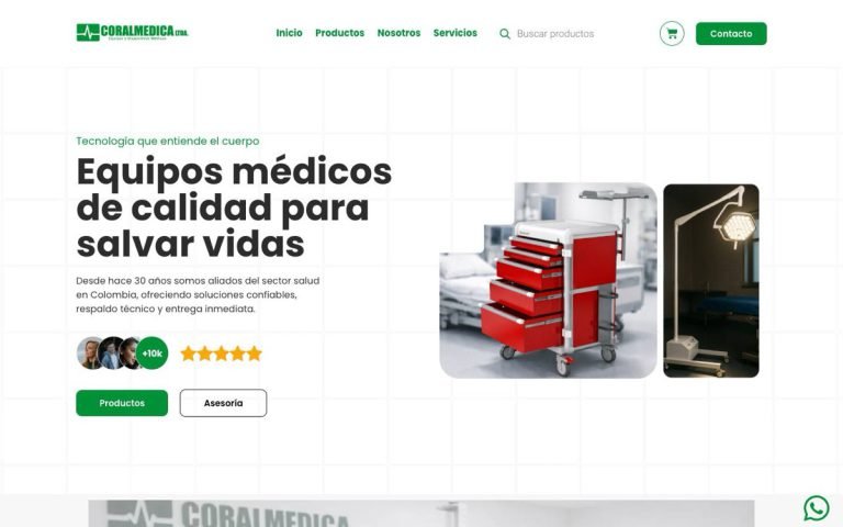 Coralmédica — sitio web diseñado por LA BRUTAL