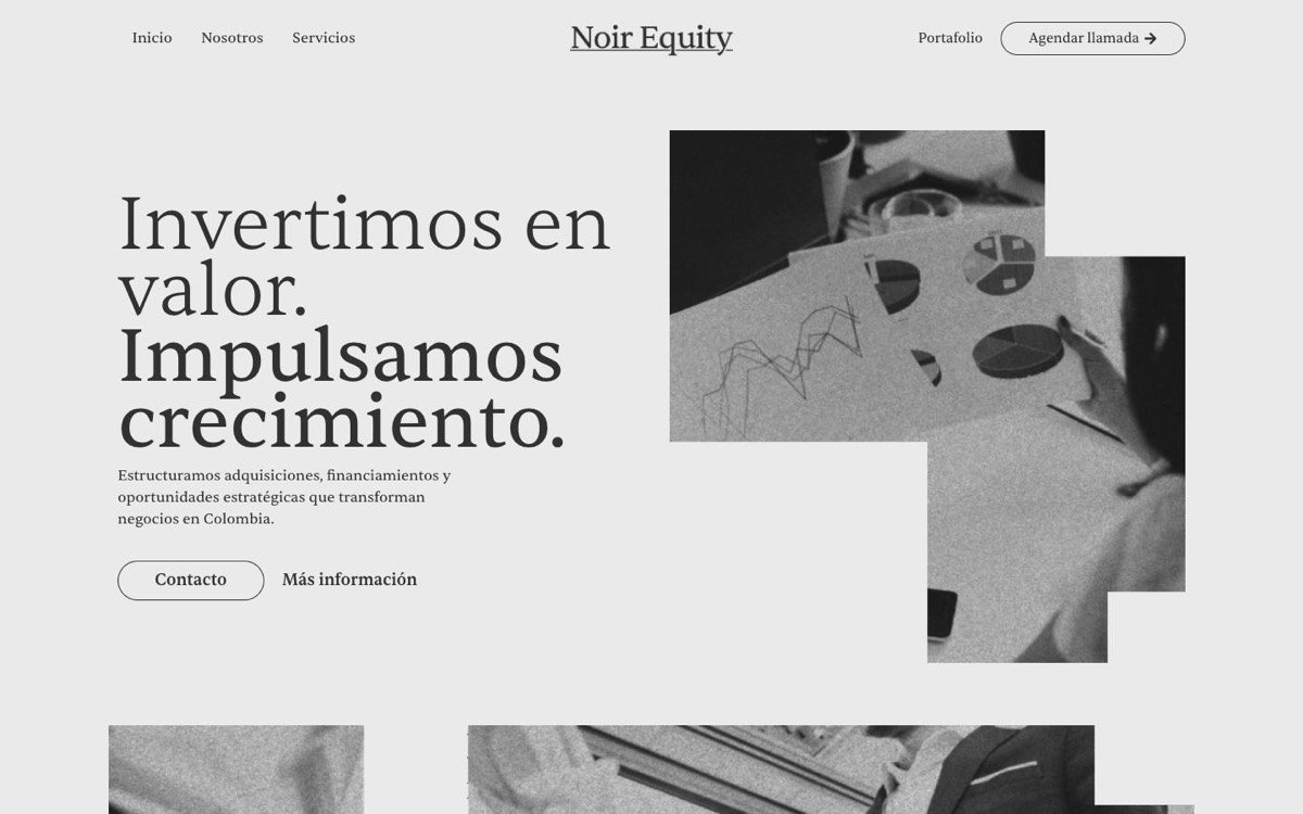Noir Equity — sitio web diseñado por LA BRUTAL