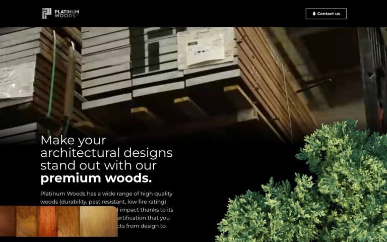 Platinum Woods — sitio web diseñado por LA BRUTAL