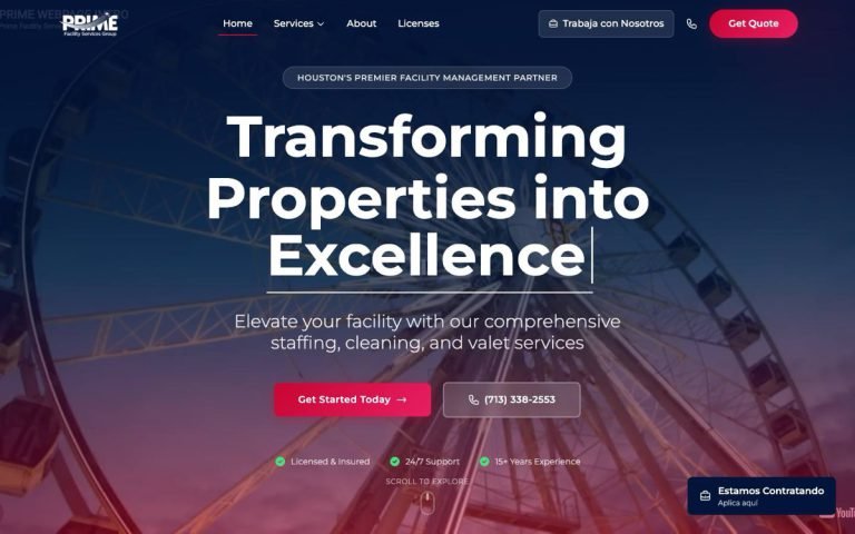 Prime Facility Services — sitio web diseñado por LA BRUTAL